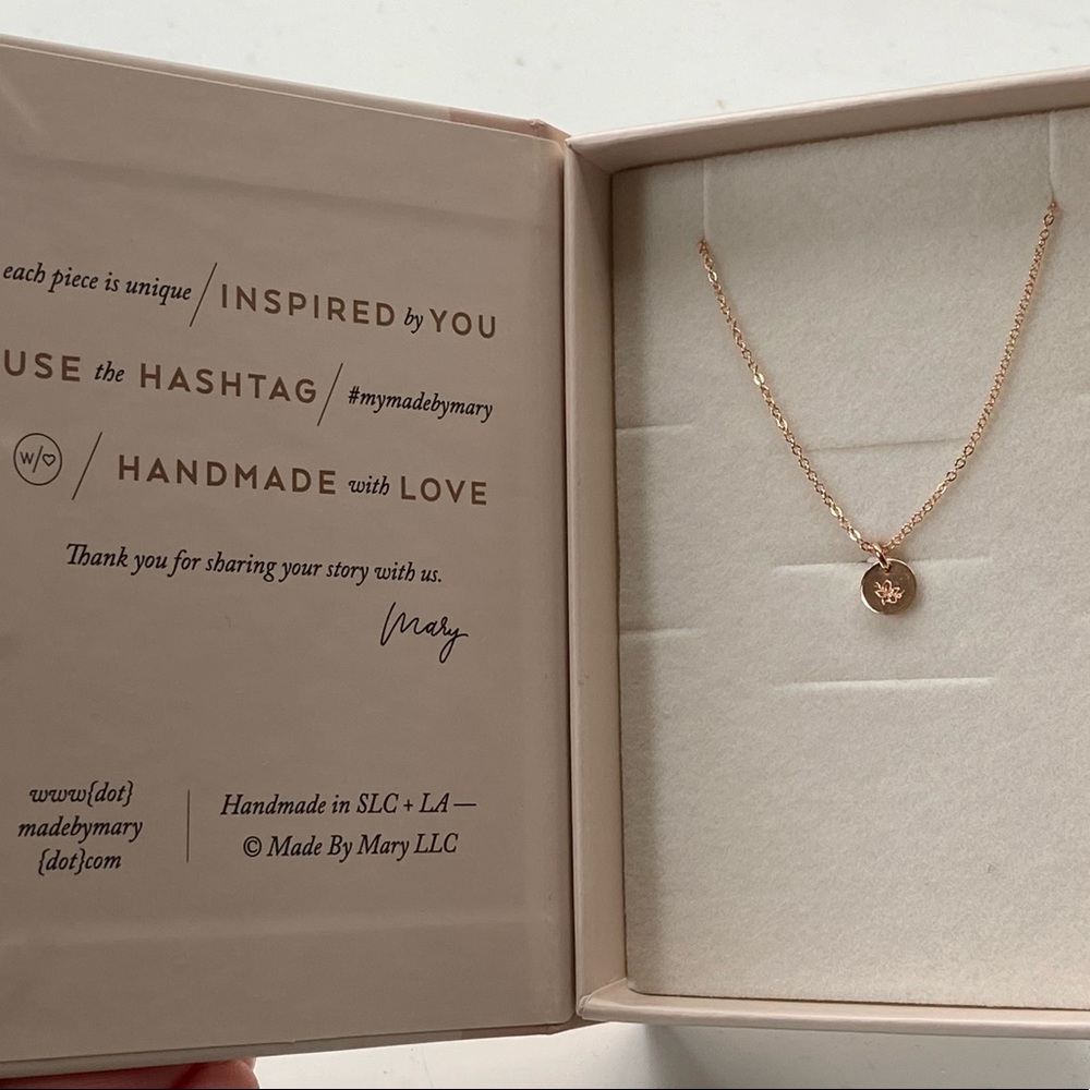 MADE BY MARY Rose Gold March Cherry Blossom Birth Flower Necklace